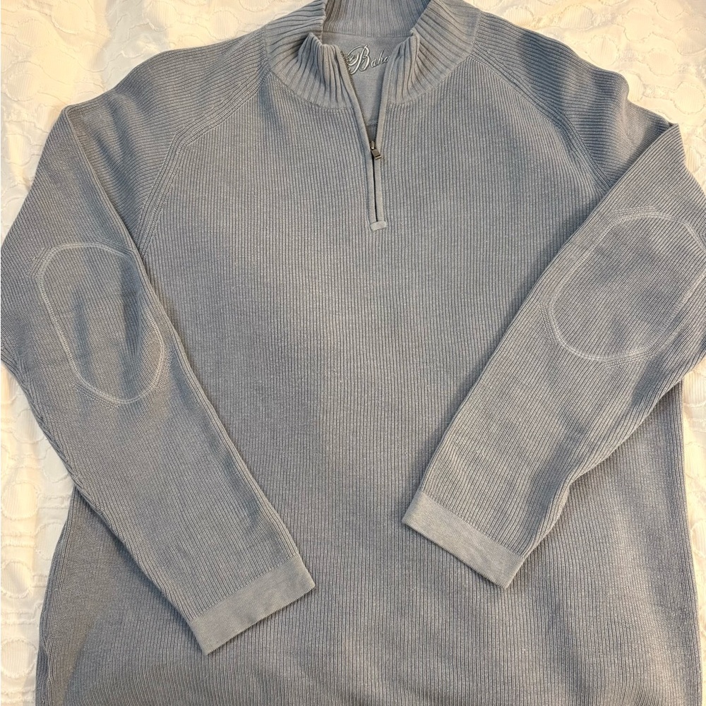 Tommy Bahama Light Blue Zip-Up Sweater